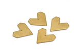 Brass Heart Charm, 12 Raw Brass Heart Charms With 1 Hole, Earrings, Findings (17x18x1mm) D1009
