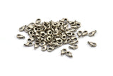 Antique Silver Parrot Clasp, 24 Antique Silver Plated Brass Lobster Claw Clasps (9x5x2.5mm) A0719 H0484