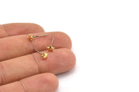 Brass Star Earring, 12 Raw Brass Star Stud Earrings (5mm) D1436 A1447