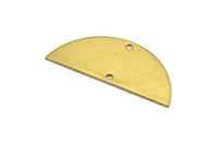 Half Circle Blank, 6 Raw Brass Semi Circle Blanks With 2 Holes (37.5x15.5x0.80mm) A0932