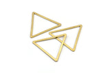 Brass Triangle Charm, 12 Raw Brass Triangle Rings, Findings (36x32x2x1mm) D1021