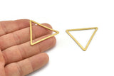 Brass Triangle Charm, 12 Raw Brass Triangle Rings, Findings (36x32x2x1mm) D1021
