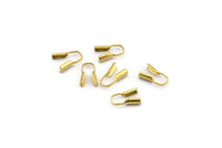 Snake Chain End Caps, 50 Raw Brass Snake Chain Parts, End Caps, Jewelry Findings (2mm) L019