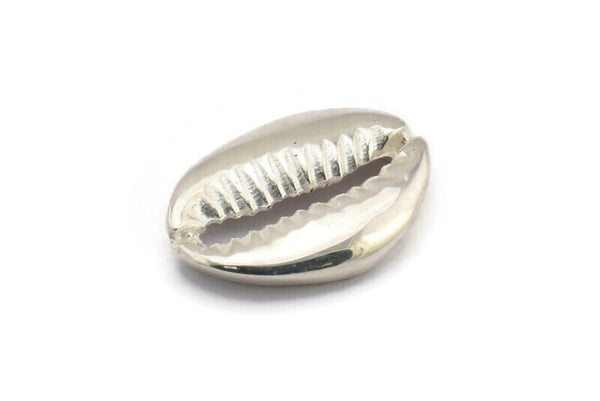 Silver Shell Finding, 925 Silver Cowrie Shell Findings, Pendants, Charms, Earrings, Beads (20-25mm) E275