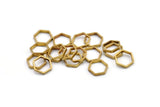 Brass Hexagon Charm, 50 Raw Brass Hexagon Ring Charms (12x0.8x2mm) Bs 1178