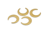 Brass Moon Blank, 24 Raw Brass Crescent Moon Blanks Without Holes (18x4x1mm) D1295