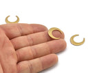 Brass Moon Blank, 24 Raw Brass Crescent Moon Blanks Without Holes (18x4x1mm) D1295