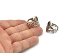Gümüş Yüzük Ayarı, 1 Taş Ayarlı Antik Gümüş Kaplama Pirinç Yüzükler - Ped Boyutu 8x6mm N1805 H1542