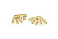 Brass Sun Charm, 50 Raw Brass Rising Sun Flag Charms With 1 Hole, Findings, Earrings (15x9x0.60mm) D944