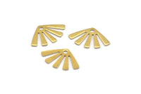 Brass Sun Charm, 50 Raw Brass Rising Sun Flag Charms With 1 Hole, Findings, Earrings (15x9x0.60mm) D944