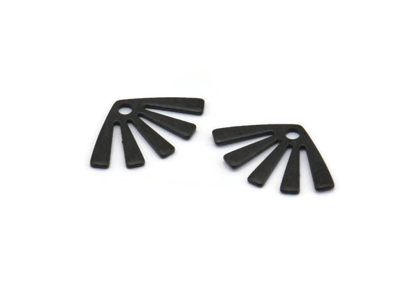Black Sun Charm, 50 Oxidized Black Brass Rising Sun Flag Charms With 1 Hole, Findings, Earrings (15x9x0.60mm) D944 S1092