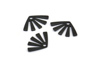 Black Sun Charm, 50 Oxidized Black Brass Rising Sun Flag Charms With 1 Hole, Findings, Earrings (15x9x0.60mm) D944 S1092