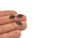 Black Sun Charm, 50 Oxidized Black Brass Rising Sun Flag Charms With 1 Hole, Findings, Earrings (15x9x0.60mm) D944 S1092