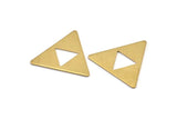 Brass Triangle Charm, 6 Raw Brass Zelda Stamping Blanks, Findings (27x1mm) D1024