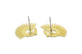 Brass Flower Earring, 10 Raw Brass Flower Shaped Stud Earrings (14x18x0.60mm) A3021