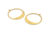Gold Round Charm, 4 Gold Plated Brass Round Charms With 1 Loop, Earrings, Findings (31x29x0,70mm) D0741 Q1029