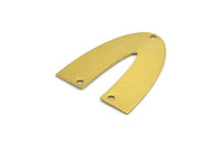 Brass Geometric Charm, 8 Raw Brass V Shaped Charms With 3 Holes, Pendants, Findings (29x24x0.70mm) B0314
