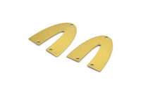 Brass Geometric Charm, 8 Raw Brass V Shaped Charms With 3 Holes, Pendants, Findings (29x24x0.70mm) B0314