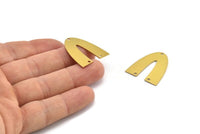 Brass Geometric Charm, 8 Raw Brass V Shaped Charms With 3 Holes, Pendants, Findings (29x24x0.70mm) B0314