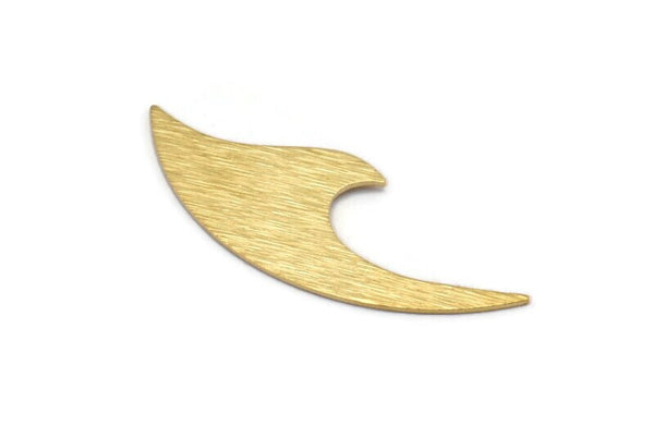 Brass Wave Blank, 12 Textured Raw Brass Wave Blanks, Stamping Blanks, Findings (39x15x0.60mm) D1146