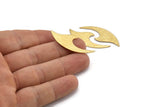 Brass Wave Blank, 12 Textured Raw Brass Wave Blanks, Stamping Blanks, Findings (39x15x0.60mm) D1146