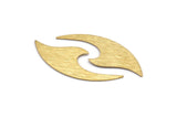 Brass Wave Blank, 12 Textured Raw Brass Wave Blanks, Stamping Blanks, Findings (39x15x0.60mm) D1146
