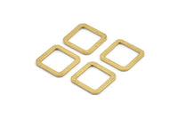 Brass Square Connector, 25 Raw Brass Square Connectors (15x0.90mm) D1614
