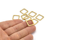 Brass Square Connector, 25 Raw Brass Square Connectors (15x0.90mm) D1614