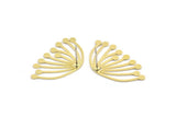 Brass Dandelion Earring, 8 Raw Brass Taraxacum Shaped Stud Earrings (18x32x0.60mm) A2932