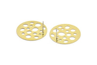 Pirinç Yuvarlak Küpe, 6 Ham Pirinç Yuvarlak Şekilli Küpe (24x0,60 mm) A2936