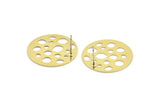 Pirinç Yuvarlak Küpe, 6 Ham Pirinç Yuvarlak Şekilli Küpe (24x0,60 mm) A2936