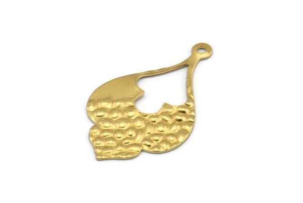 Brass Drop Charm, 12 Raw Brass Drop Charms With 1 Loop, Findings, Earrings, Pendants (36x21x0.70mm) D1247
