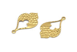 Brass Drop Charm, 12 Raw Brass Drop Charms With 1 Loop, Findings, Earrings, Pendants (36x21x0.70mm) D1247