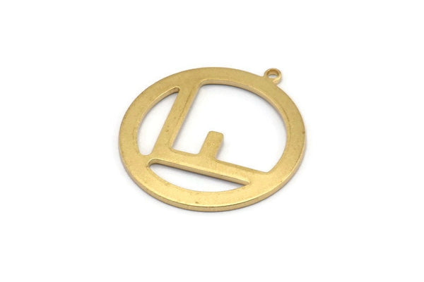 Brass Round Charm, 12 Raw Brass Round Pendants With 1 Loop, Earrings, Pendants, Findings (25x27x1mm) D1186