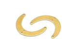 Brass Moon Charm, 24 Raw Brass Crescent Moon Charms With 4 Holes, Connectors (28x19x0.60mm) D914
