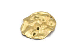 Brass Wavy Disc, 8 Raw Brass Wavy Disc Charms With 1 Hole, Earrings, Pendants, Findings (35x30x0.60mm) D0748