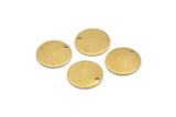 Brass Round Tag, 24 Raw Brass Round Stamping Blanks With 1 Hole, Charms, Pendants, Findings (13x0,8mm) D0744
