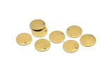 Brass Round Tag, 24 Raw Brass Round Stamping Blanks With 1 Hole, Charms, Pendants, Findings (13x0,8mm) D0744