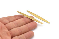 Brass Necklace Bar, 12 Raw Brass Bar Charms With 1 Hole, Earrings, Pendants (62x6x1mm) D0688