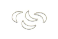 Silver Moon Connector, 50 Silver Tone Moon Connectors (17x5x1mm) BS 2116
