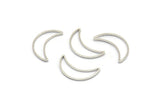 Silver Moon Connector, 50 Silver Tone Moon Connectors (17x5x1mm) BS 2116