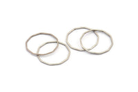 Silver Decagon Blank, 25 Antique Silver Plated Brass Decagon Charms, Pendants (20x0.80mm) BS 1774 H0468