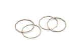 Silver Decagon Blank, 25 Antique Silver Plated Brass Decagon Charms, Pendants (20x0.80mm) BS 1774 H0468