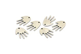Silver Hand Charm, 12 Antique Silver Plated Brass Hand Charms With 1 Hole, Earrings, Findings (17x11x1mm) D946 H1032