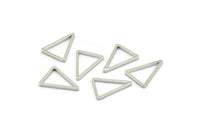 Silver Triangle Charm, 24 Silver Tone Triangle Ring Charms (16x12x1.2mm) BS 2158