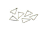 Silver Triangle Charm, 24 Silver Tone Triangle Ring Charms (16x12x1.2mm) BS 2158