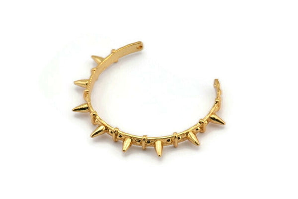 Gold Spike Pendant, 1 Gold Plated Spike Pendants with 2 Holes, Jewelry Findings (103x6.5x5x1.7mm) V038 Q0251