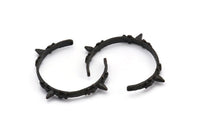 Black Goth Charm, 1 Oxidized Brass Black Textured Charms, Pendant  (103x7x4.5x1.4mm) V039 S375