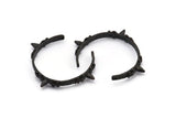 Black Goth Charm, 1 Oxidized Brass Black Textured Charms, Pendant  (103x7x4.5x1.4mm) V039 S375