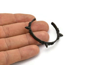 Black Goth Charm, 1 Oxidized Brass Black Textured Charms, Pendant  (103x7x4.5x1.4mm) V039 S375